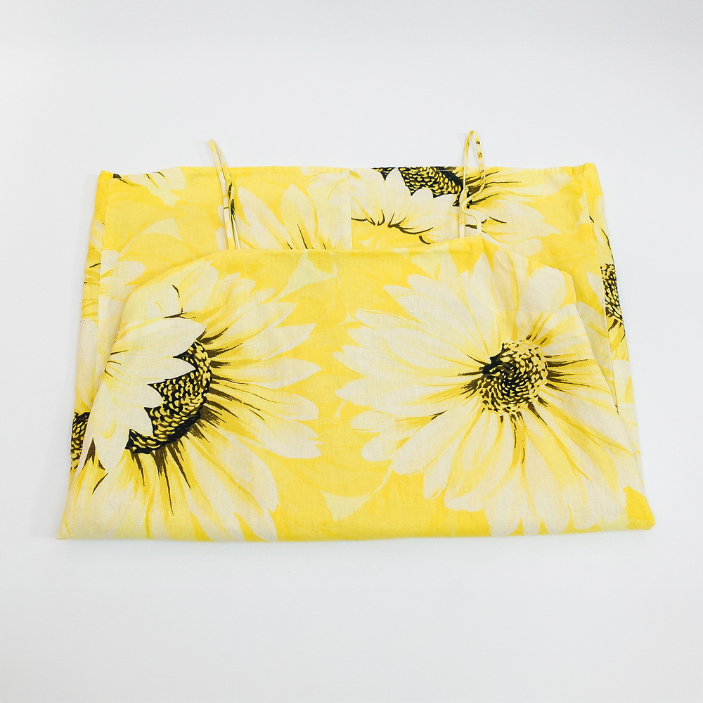 H&M Linen Blend Yellow Sunflower Mini Dress - S - Picture 3 of 8